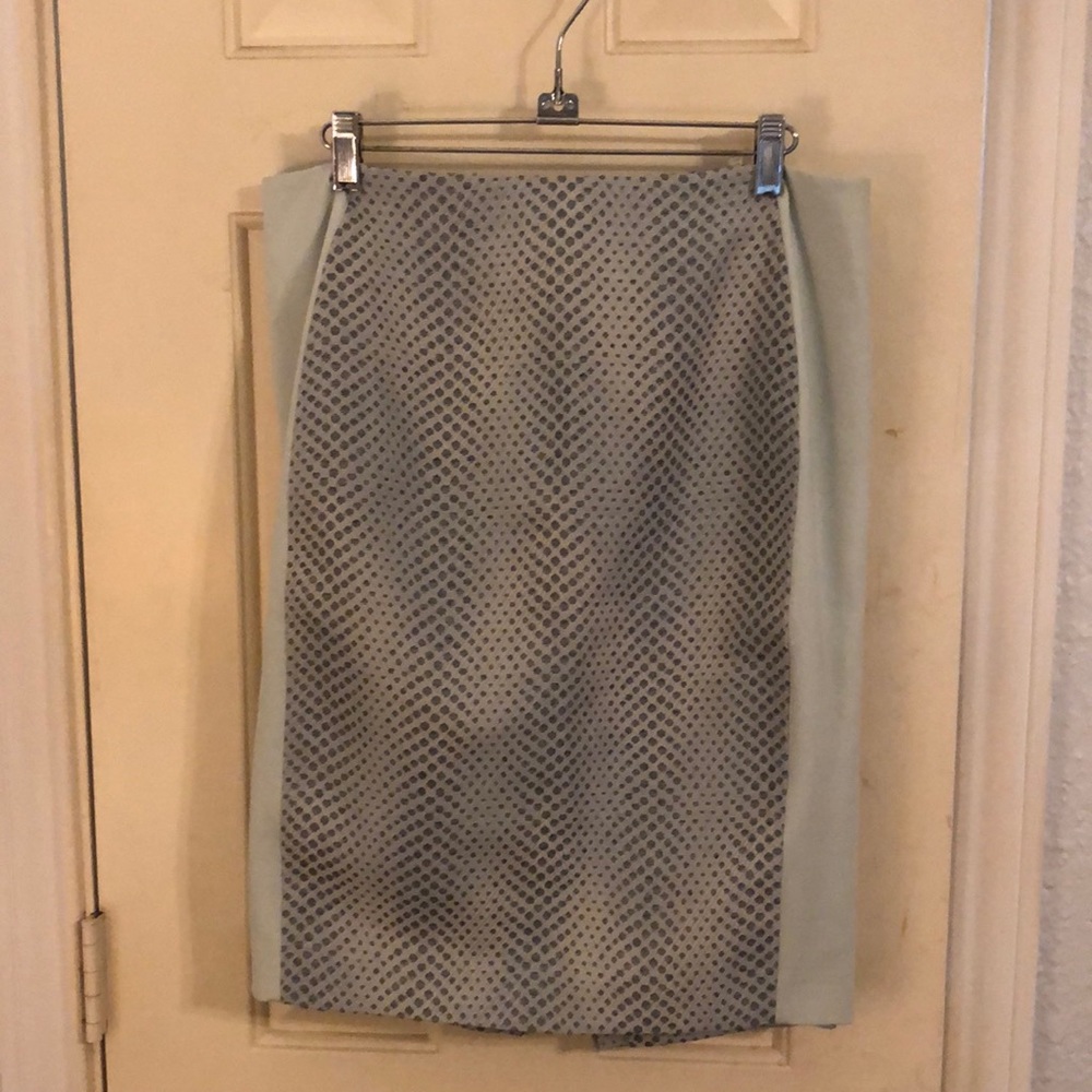 Elie Tahari skirt zipper accent aqua baby blue python snake print size 10